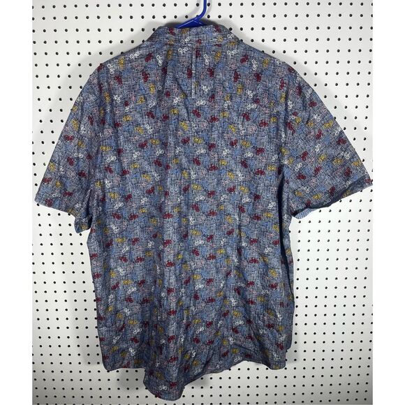 Johnston & Murphy bicycle print button down shirt size XXL - Picture 2 of 5